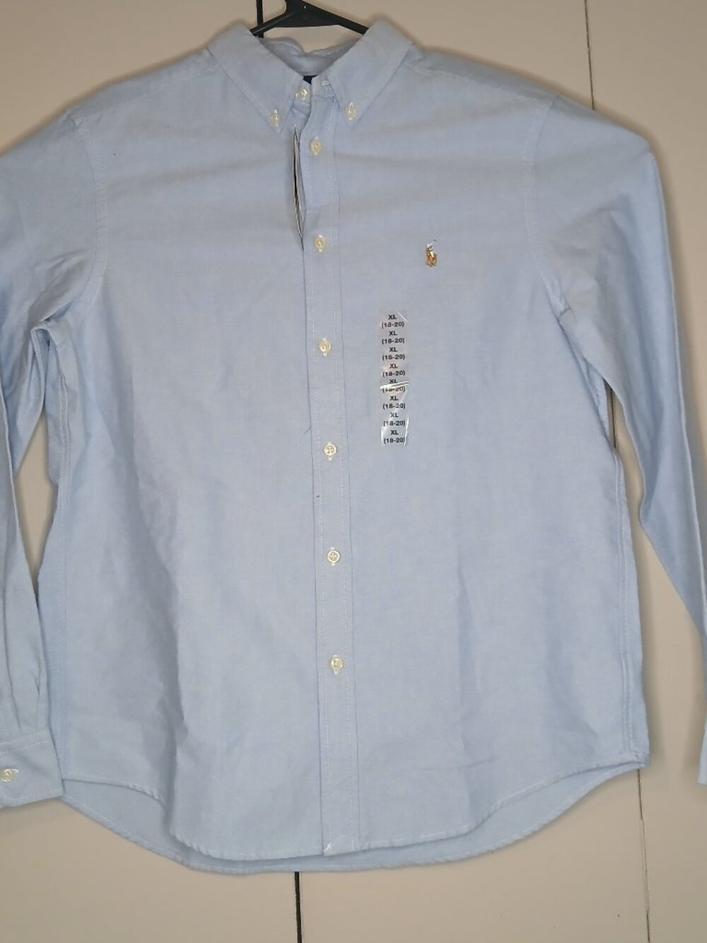 Polo Ralph Lauren Big Boys Cotton Oxford Shirt Light Blue Size XL (18-20) (1158J